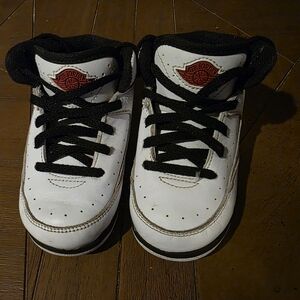 Jordan Kids White and Black Sneakers